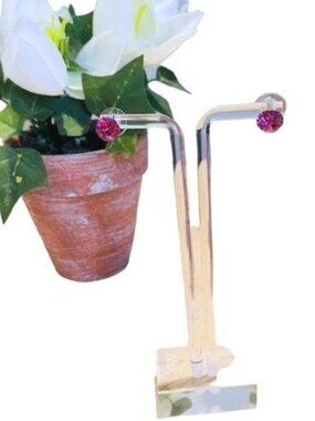 Austrian Crystal Hot Pink Stud Earrings